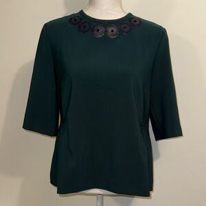 NWT! Orig $795 Piazza Sempione Dark Green Women's Top!